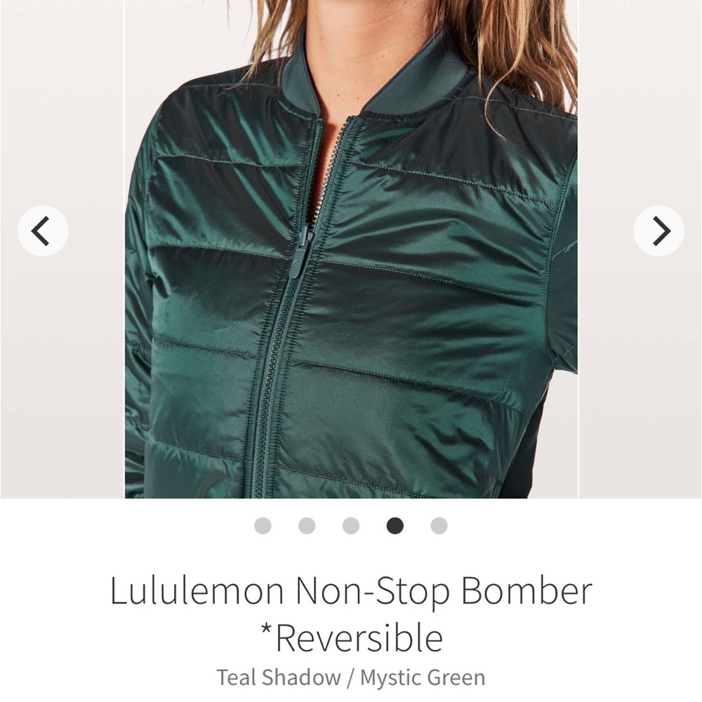 Lululemon Non Stop Bomber Jacket Teal Shadow SZ 10
